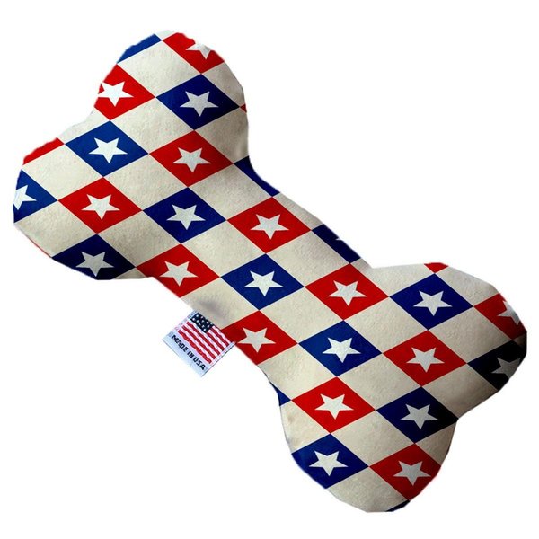 Pet Pal 6 in. Patriotic Checkered Stars Bone Dog Toy PE794055
